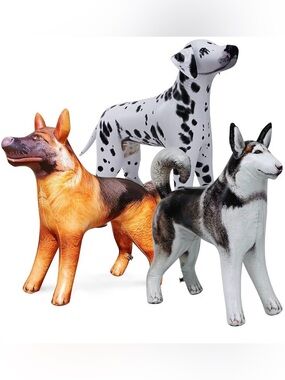3 Dog Inflatables Husky Dalmatian Shepherd pretend Play prop seen on instagram